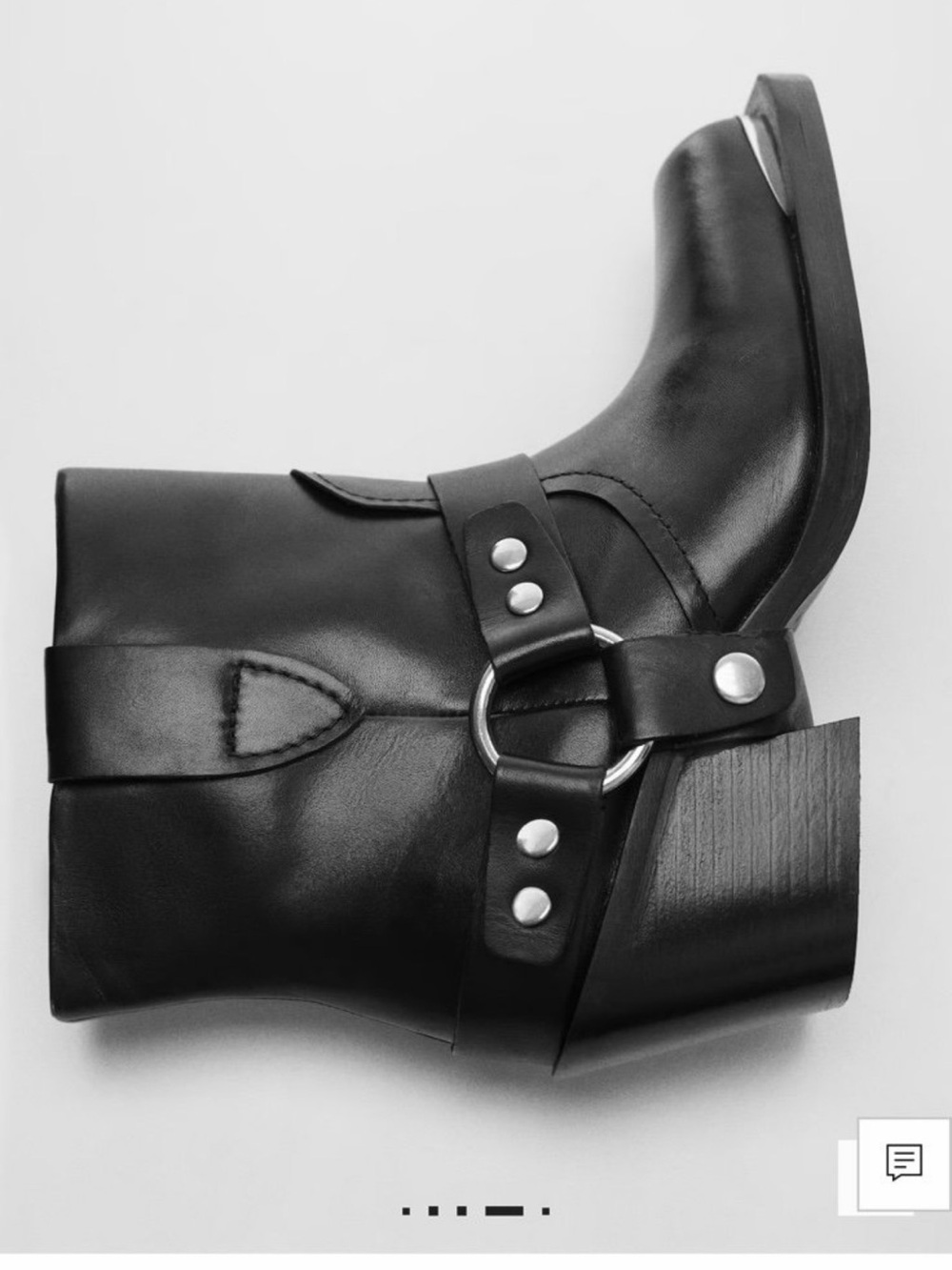 Mango Black Leather Lace-Up Ankle Boots - Picture 3 of 7